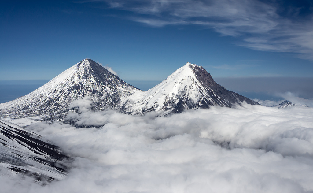 The Kluchevskaya Sopka and the Kamen Volcanoes