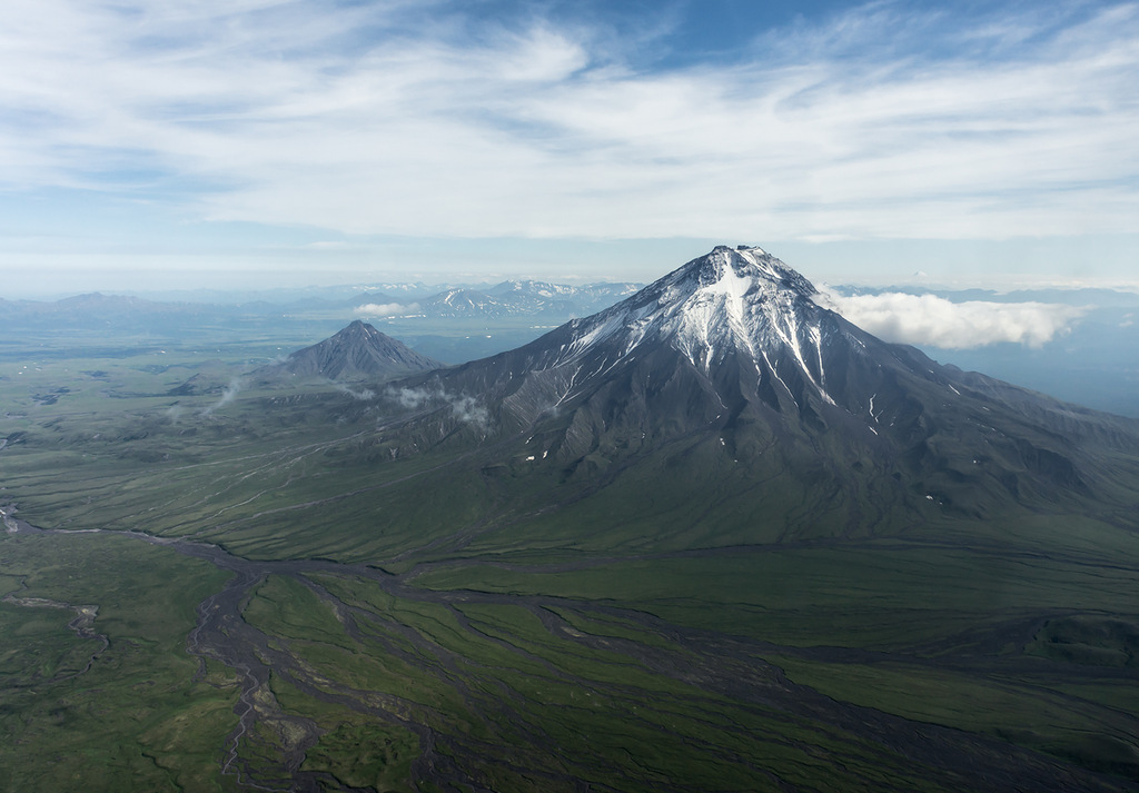 The Bolshaya and Malaya Udina Volcanoes. Bolshaya Udina is a two-level stratovolcano located in the...