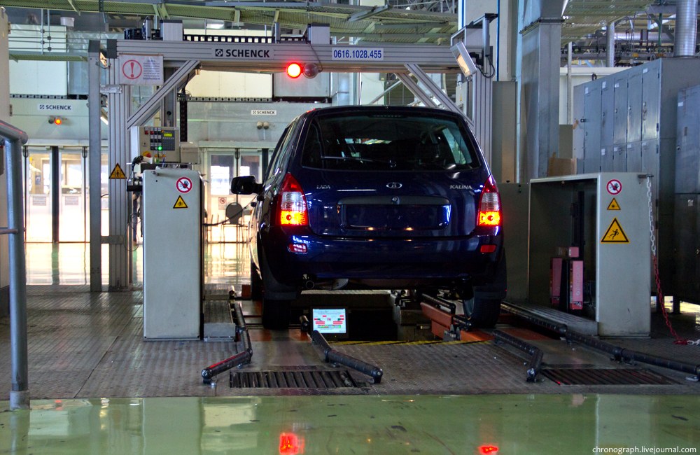 Drivers transport cars to inspection stations.