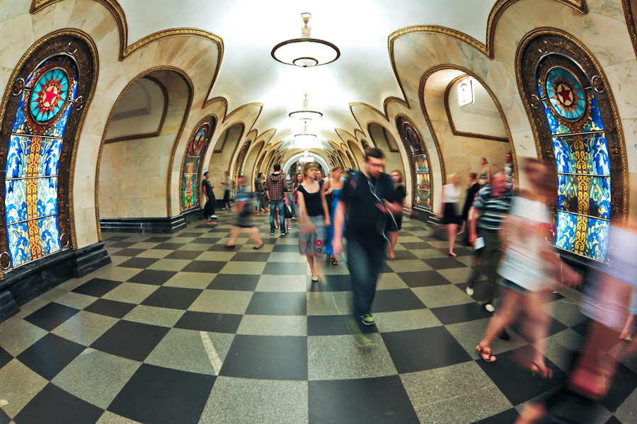 Architects have created a station-grotto with a mild illumination.