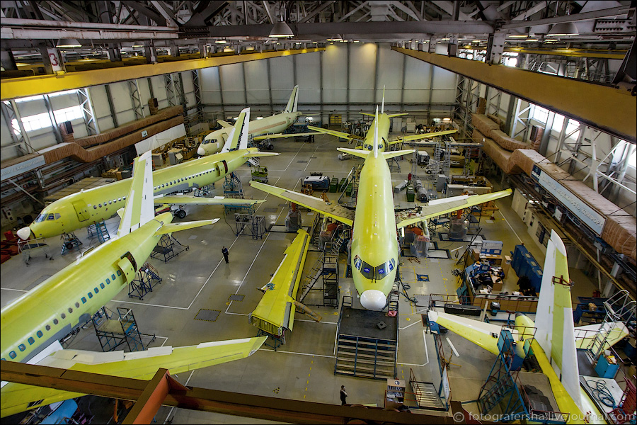 For the moment there are nine jets in the workshop. You can see six, other three are hiding over the...