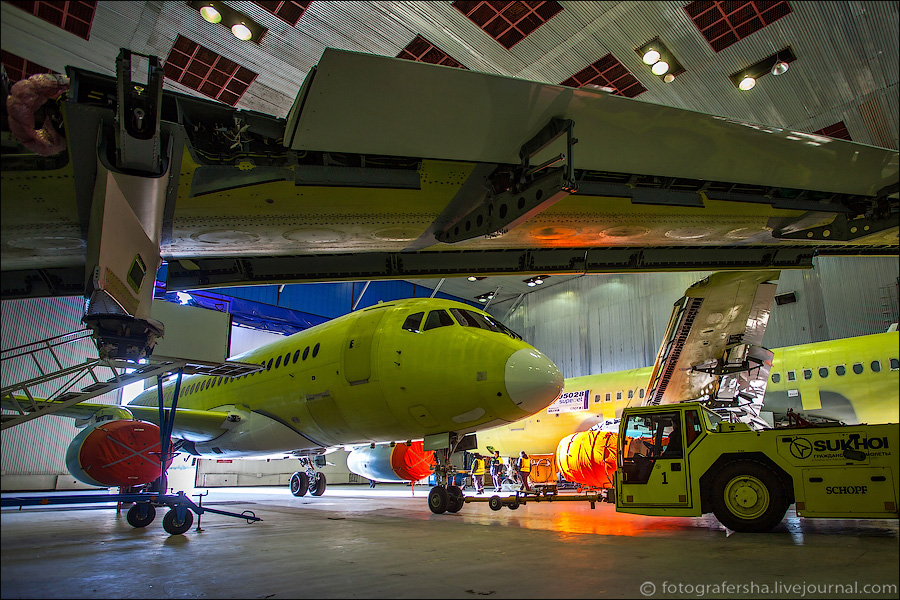 The airplane is ready to leave its hangar!